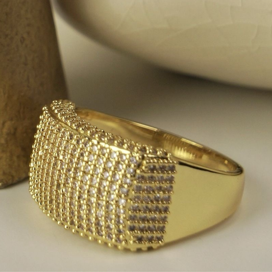 Anillo Enchape oro 18k microcircón