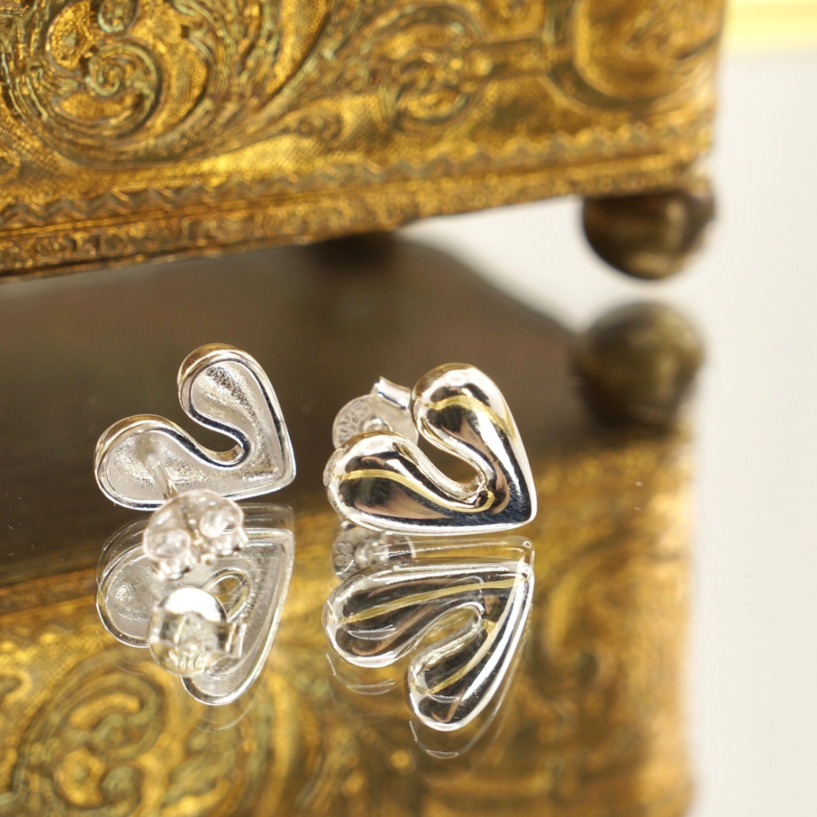 Aros plata 950 corazón