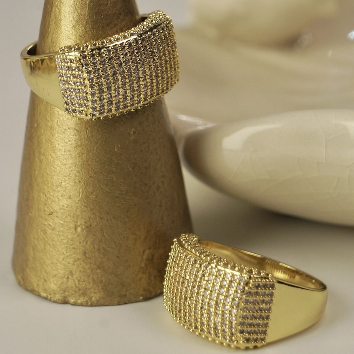 Anillo Enchape oro 18k microcircón