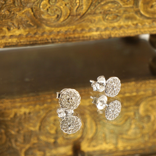 Aros plata 950 mini medallón