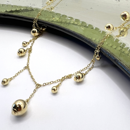 Collar enchape oro bolitas